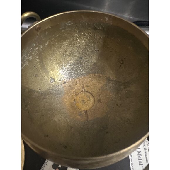 Vintage Brass Cauldron Fire Pot With Lid & Torch smudge pot - Picture 7 of 7